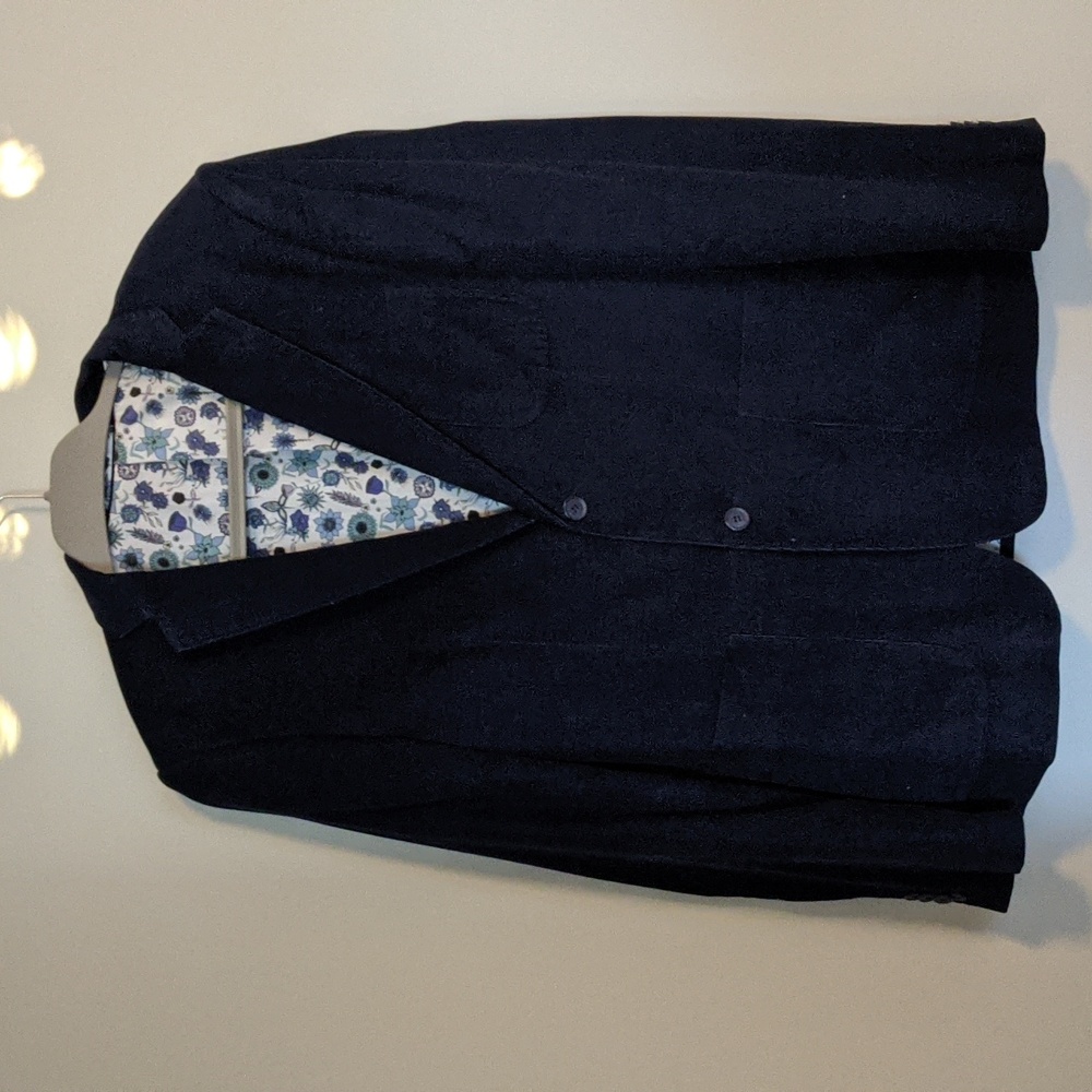 Dark blue blazer, floral lining size 42 Gianni Feraud